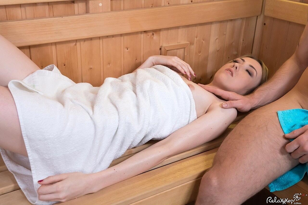 Teen Hottie With A Flat Chest Gets Fucked By A Large Dick In The Sauna Blonde, European, Massage, Skinny