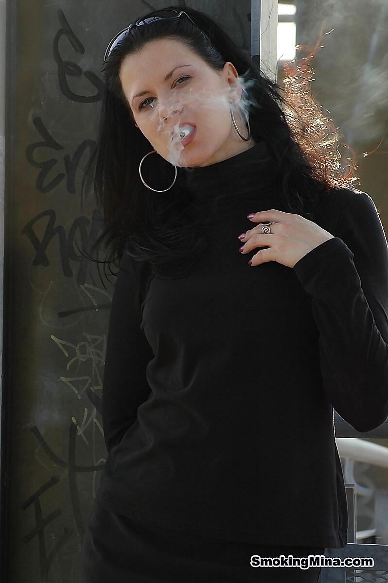 Fully Clothed Brunette Lights Up A Cigarette With Her Sunglasses Atop Her Head Fetish, Milf, Public, Smoking